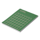 Groen Roze April Ongedateerde Kalender voor Organi Notitieblok (Linkerzijde)