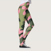 Groen & Roze Army Camo Camouflage Leggings (Rechts)