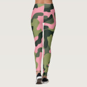 Groen & Roze Army Camo Camouflage Leggings (Achterkant)