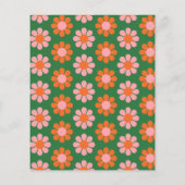 Groen roze Baby shower van de Kute Retro Flowers (Achterkant)