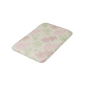 Groen Roze Beige Retro Y2K 70s Bloempatroon Badmat (Gekanteld)