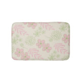Groen Roze Beige Retro Y2K 70s Bloempatroon Badmat (Voorkant)