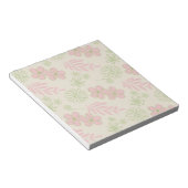 Groen Roze Beige Retro Y2K 70s Bloempatroon Notitieblok (Schuin)