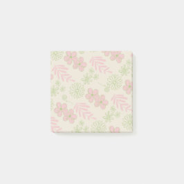 Groen Roze Beige Retro Y2K 70s Bloempatroon Post-it® Notes