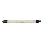 Groen Roze Beige Retro Y2K 70s Bloempatroon Zwarte Inkt Pen (Voorkant)