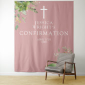 Groen Roze Bevestiging Foto achtergrond Wandkleed (In situ)