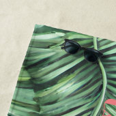 Groen Roze Blad Patroon Persoonlijke Zomer Strand Strandlaken (In situ)