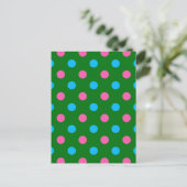 Groen Roze Blauw Stippenpatroon Briefkaart (Staand voorkant)