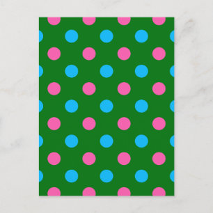 Groen Roze Blauw Stippenpatroon Briefkaart