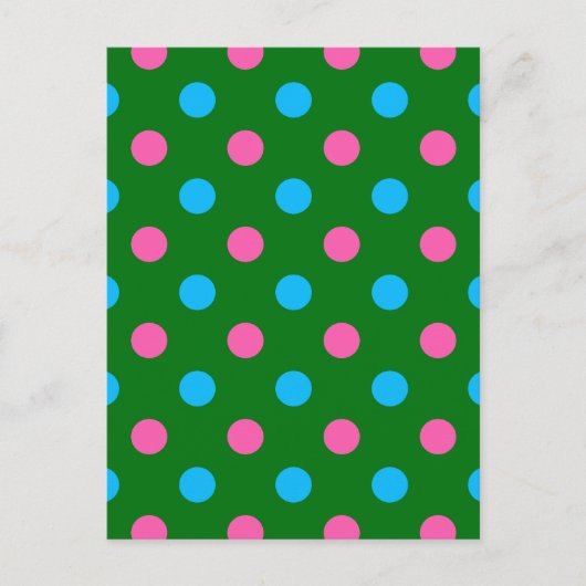 Groen Roze Blauw Stippenpatroon Briefkaart (Voorkant)