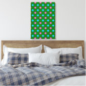 Groen Roze Blauw Stippenpatroon Canvas Afdruk (Insitu (Slaapkamer))
