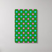 Groen Roze Blauw Stippenpatroon Canvas Afdruk (Voorkant)