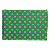 Groen Roze Blauw Stippenpatroon Kussensloop (Achterkant)