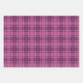 Groen, Roze, Blauw Tartan met kerstboom Inpakpapier Vel (Voorkant 2)