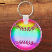 Groen, Roze, Blauwe Stomme, Softball Team Gift ide Sleutelhanger (Achterkant)