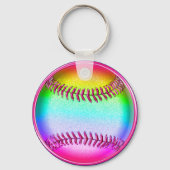 Groen, Roze, Blauwe Stomme, Softball Team Gift ide Sleutelhanger (Achterkant)