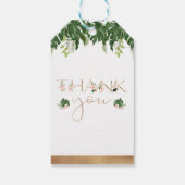 Groen Roze Bloemen Baby shower Dank u Cadeaulabel (Achterkant)