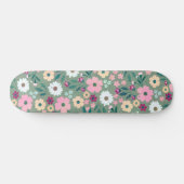 Groen Roze Bloemen Botanisch Persoonlijk Skateboard (Horizontaal)