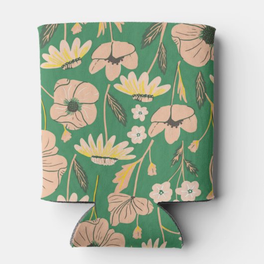 Groen Roze Bloemen Graduation Party Custom Blikjeskoeler (Achterkant)