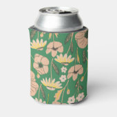  Groen Roze Bloemen Graduation Party Custom Blikjeskoeler (Blikje Achterkant)