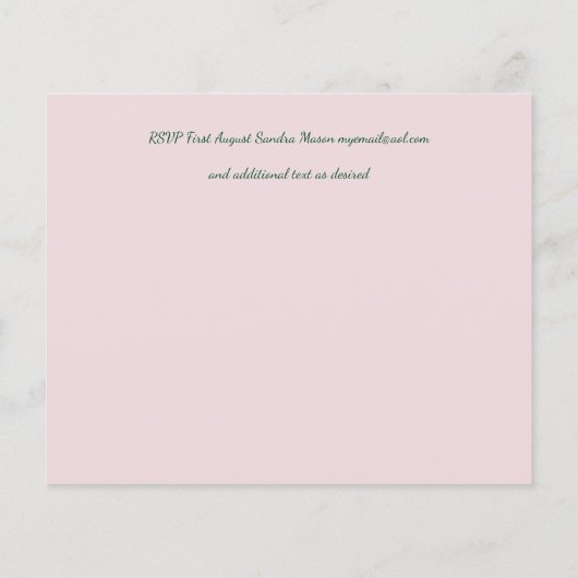 Groen Roze Bloemen Huwelijksbudget (Achterkant)