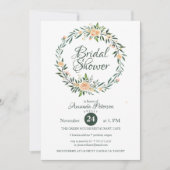 Groen Roze Bloemen Krans Vrijgezellenfeest Kaart (Voorkant)