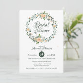 Groen Roze Bloemen Krans Vrijgezellenfeest Kaart (Staand voorkant)