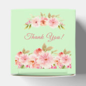 Groen roze bloemen vrijgezellenfeest dank u bedankdoosjes (Bovenkant)