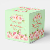 Groen roze bloemen vrijgezellenfeest dank u bedankdoosjes (Achterkant)