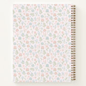  Groen Roze Bloempatroon met Boog Monogram Notitieboek (Achterkant)