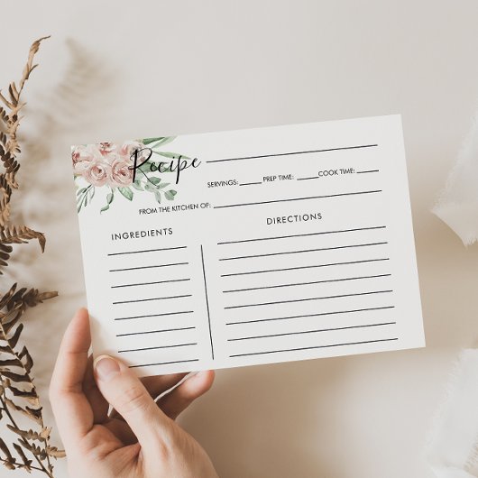 Groen roze blozen Vrijgezellenfeest Recipe Kaart