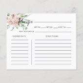 Groen roze blozen Vrijgezellenfeest Recipe Kaart (Voorkant)