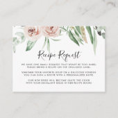 Groen Roze Blush Bloemachtig Trouwrecept Verzoek   Informatiekaartje (Voorkant)