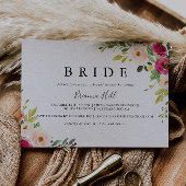 Groen Roze Blush Bloemen Bruid Vrijgezellenfeest Kaart