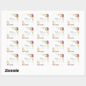 Groen Roze Blush Bloemen Bruiloft Welkom Vierkante Sticker (Vel)