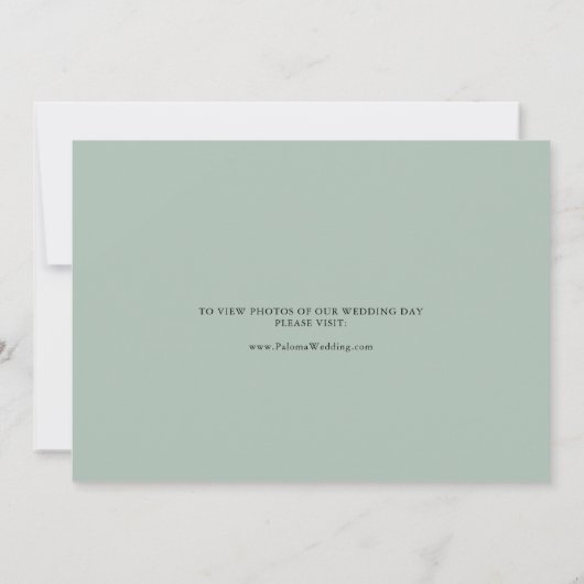 Groen Roze Blush Bloemen Elopement Aankondiging (Achterkant)