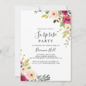Groen Roze Blush Bloemen Surprise Party Kaart (Voorkant)