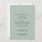 Groen Roze Blush Bloemen Voor & Achterbruiloft Kaart (Achterkant)