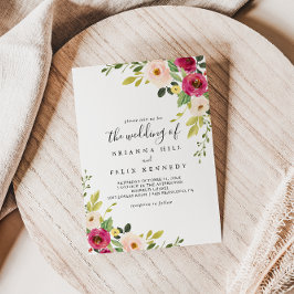 Groen Roze Blush Bloesem De bruiloft van Kaart