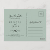 Groen Roze Blush Horizontaal Save the Date Briefkaart (Achterkant)