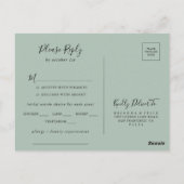 Groen Roze Blush Menu Keuze RSVP Briefkaart (Achterkant)