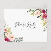 Groen Roze Blush Menu Keuze RSVP Briefkaart (Voorkant)