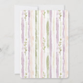 Groen Roze Blush Paars Bloem Strepen Verjaardag  Kaart (Achterkant)
