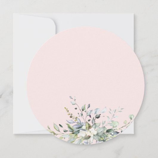 Groen Roze Blush Vrijgezellenfeest Circle Menu Kaart (Achterkant)