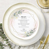 Groen Roze Blush Vrijgezellenfeest Circle Menu Kaart