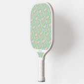 Groen roze Boho Floral Folk Pattern Personalized Pickleball Paddle (Links)