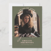 Groen & Roze Boog Foto Script Afstuderen Kaart (Voorkant)