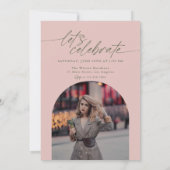 Groen & Roze Boog Foto Script Afstuderen Kaart (Achterkant)