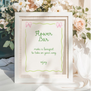 Groen Roze Boog Lijst Handgeschreven Bloembalk Poster