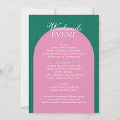 Groen Roze Boog Meisjes Weekend Bachelorette Party Kaart (Achterkant)